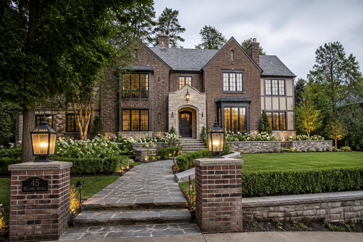 Stately brick and stone Tudor estate in Hilltop Denver